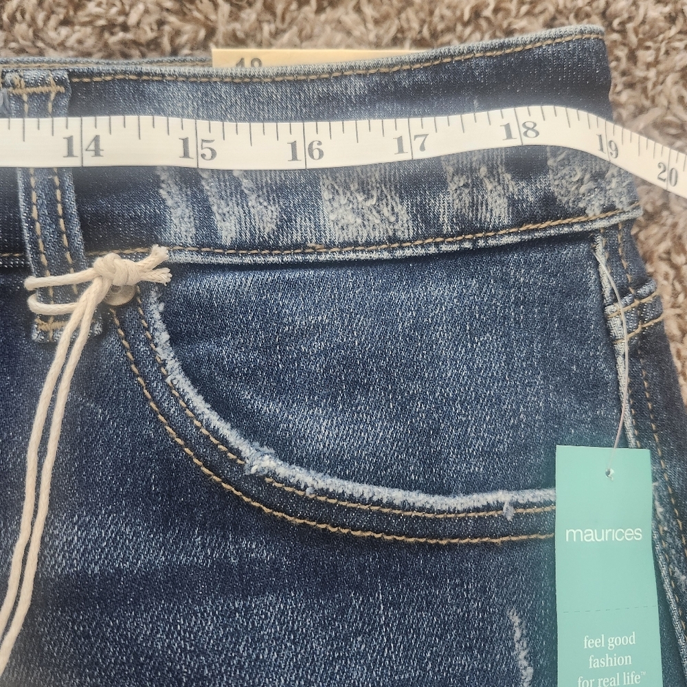 KanCan For Maurices Size 18 Distressed Cutoff Style Shorts 5 Inch Inseam Blue - Picture 7 of 10